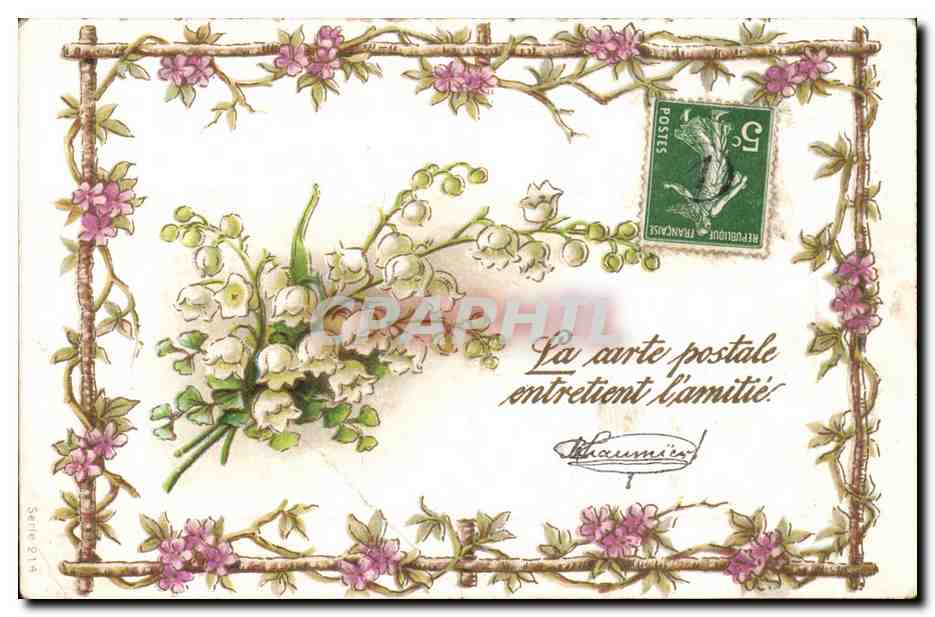 Fleurs Muguet - Lily of the Valley - Porte Bonheur - CPA 