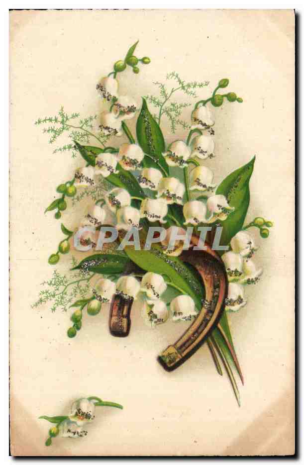 Fleurs Muguet - Lily of the Valley - Porte Bonheur - CPA 