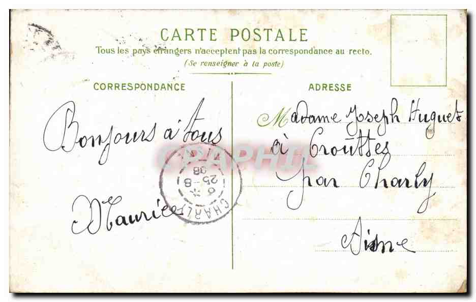Fleurs Bonne Fete Ancre - CPA — Achterkant