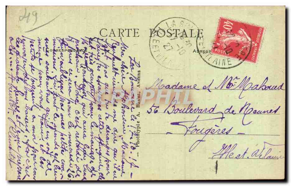 Challain la Potherie - Le Chateau - CPA  — Rückseite