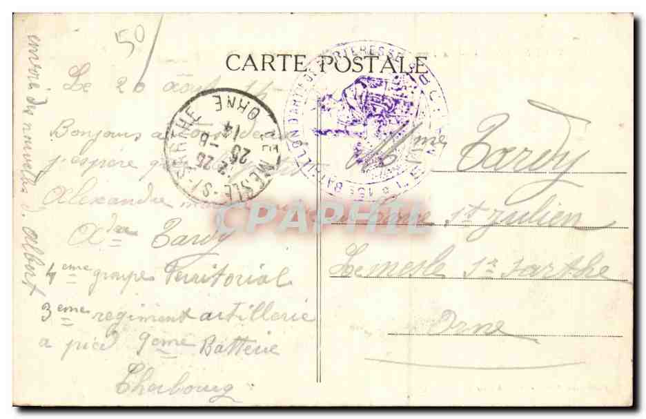 Cherbourg - La Place Napoleon Ier et l Eglise Sainte Trinite - CPA  — Rückseite