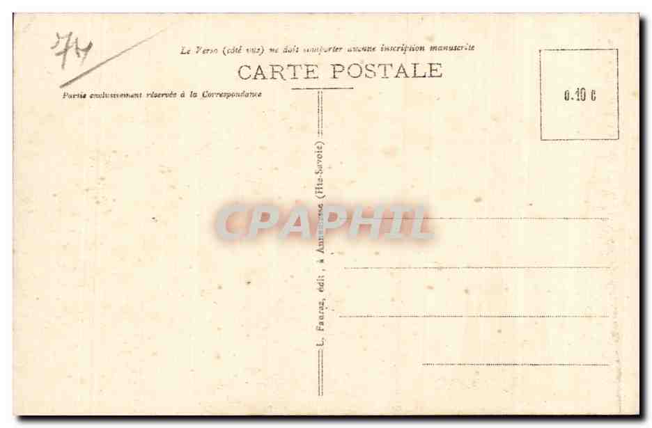 Chamonix-Mont-Blanc — Mer de glace — Arrivée du train (1921) — L. Fauras, édit. (Hte-Savoie) — Achterkant