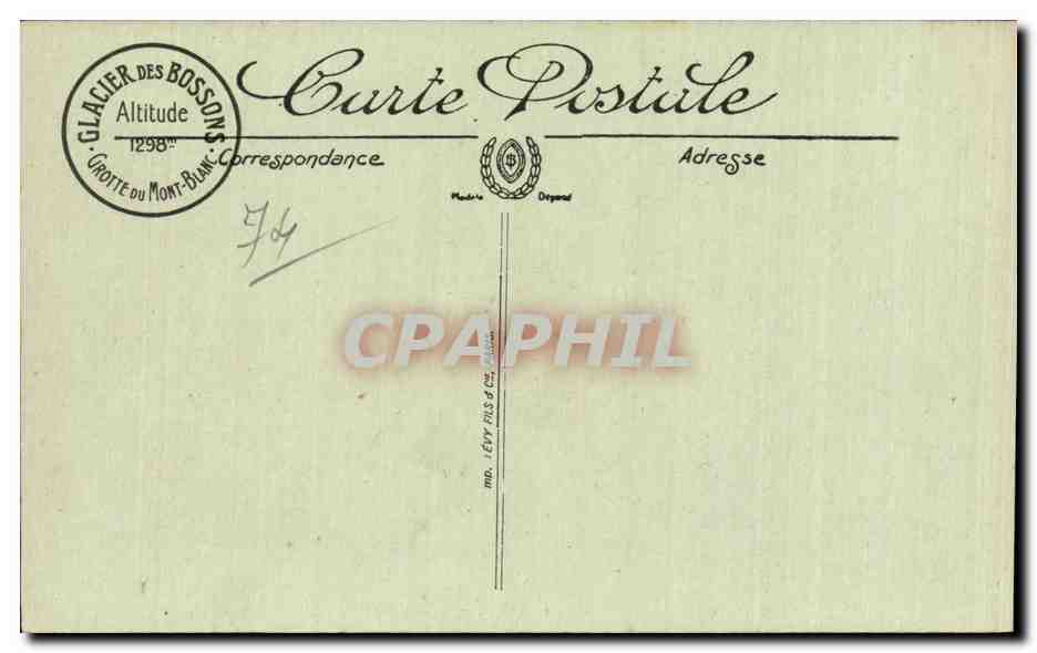 Chamonix - Village et Glaciers des Bossons - Taconnaz - CPA  — Verso