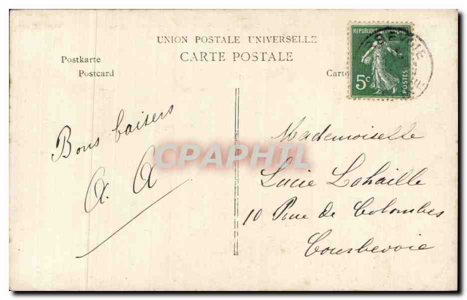 CPA Fantaisie Fleurs Muguet Porte bonheur Santons — Rückseite