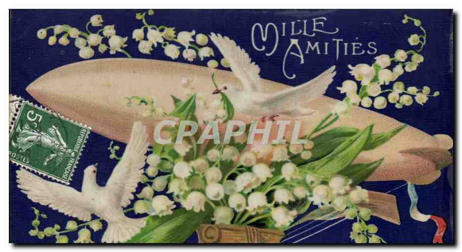 Lilas et colombes — 'Mille Amitiés' — J.C. Paris N° 1960