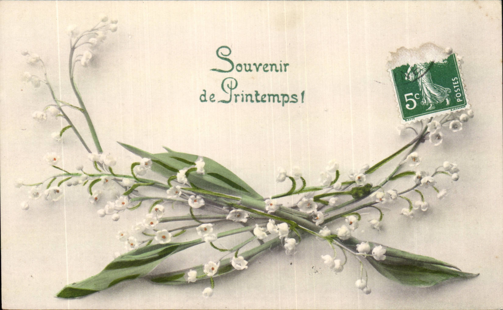 CPA Fantaisie Fleurs Muguet Souvenir de printemps