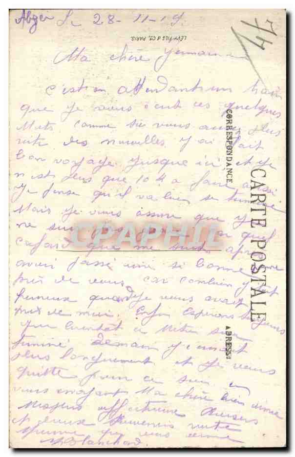 CPA Paris Ecole superieure de la guerre — Rückseite