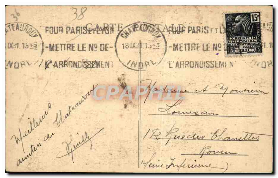 CPA Le Berry Le fer a cheval vous portera bonheur Folklore costume — Verso