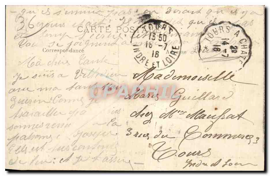CPA Chateau de l indre Villedieu Sur la Tregonce  — Rückseite
