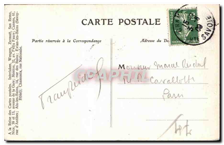 Chamonix - Le Mont Blanc - CPA  — Verso