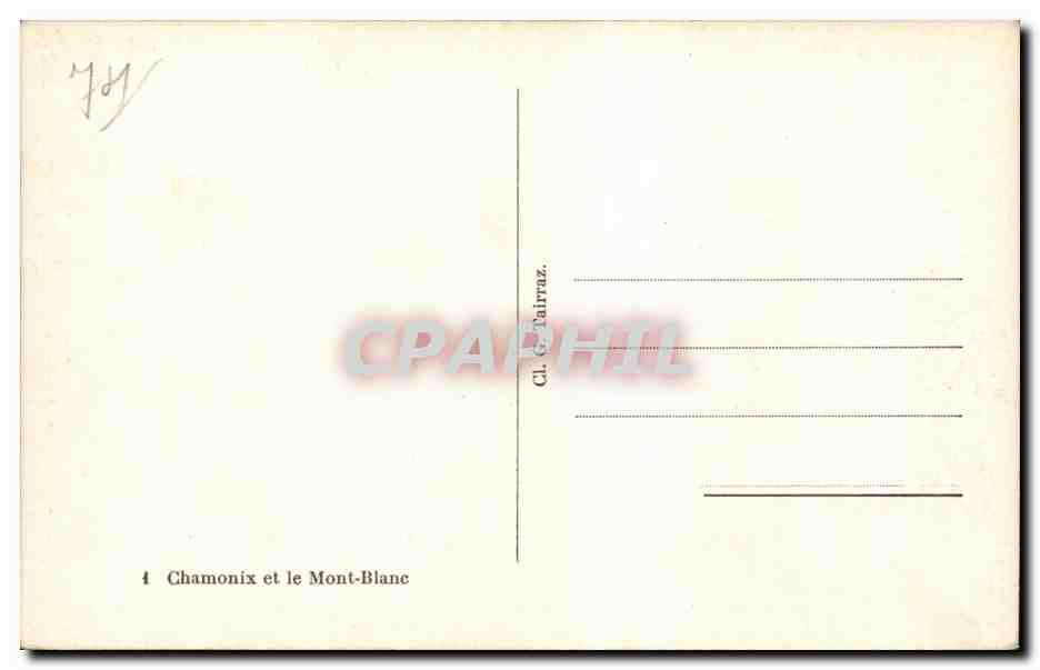 Chamonix - Le Mont Blanc - CPA  — Verso