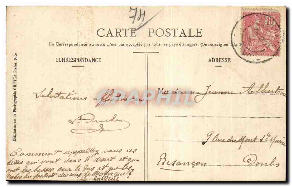 Chamonix - Vue Generale et le Mont Blanc - CPA  — Verso
