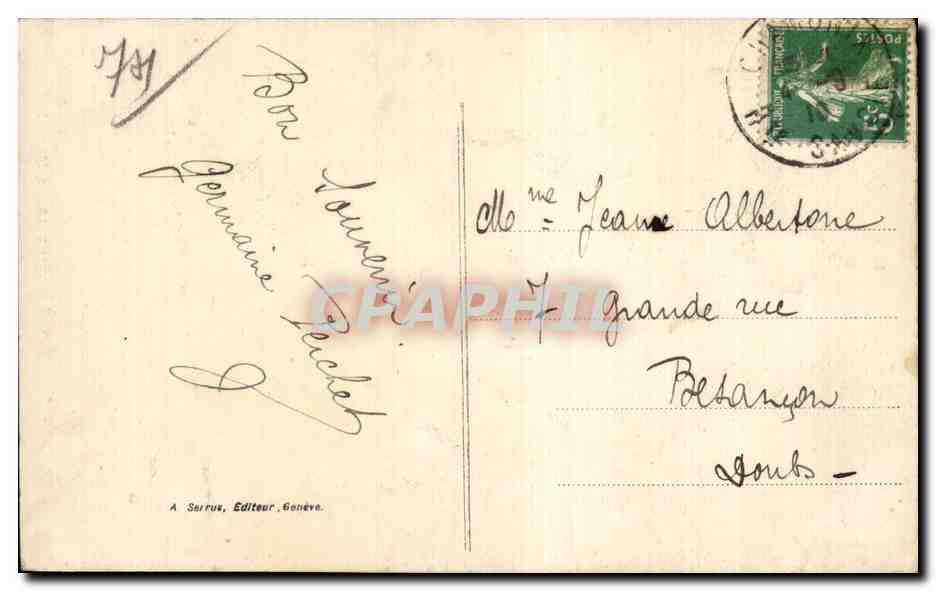 Chamonix - Vue Generale et le Mont Blanc - CPA  — Verso