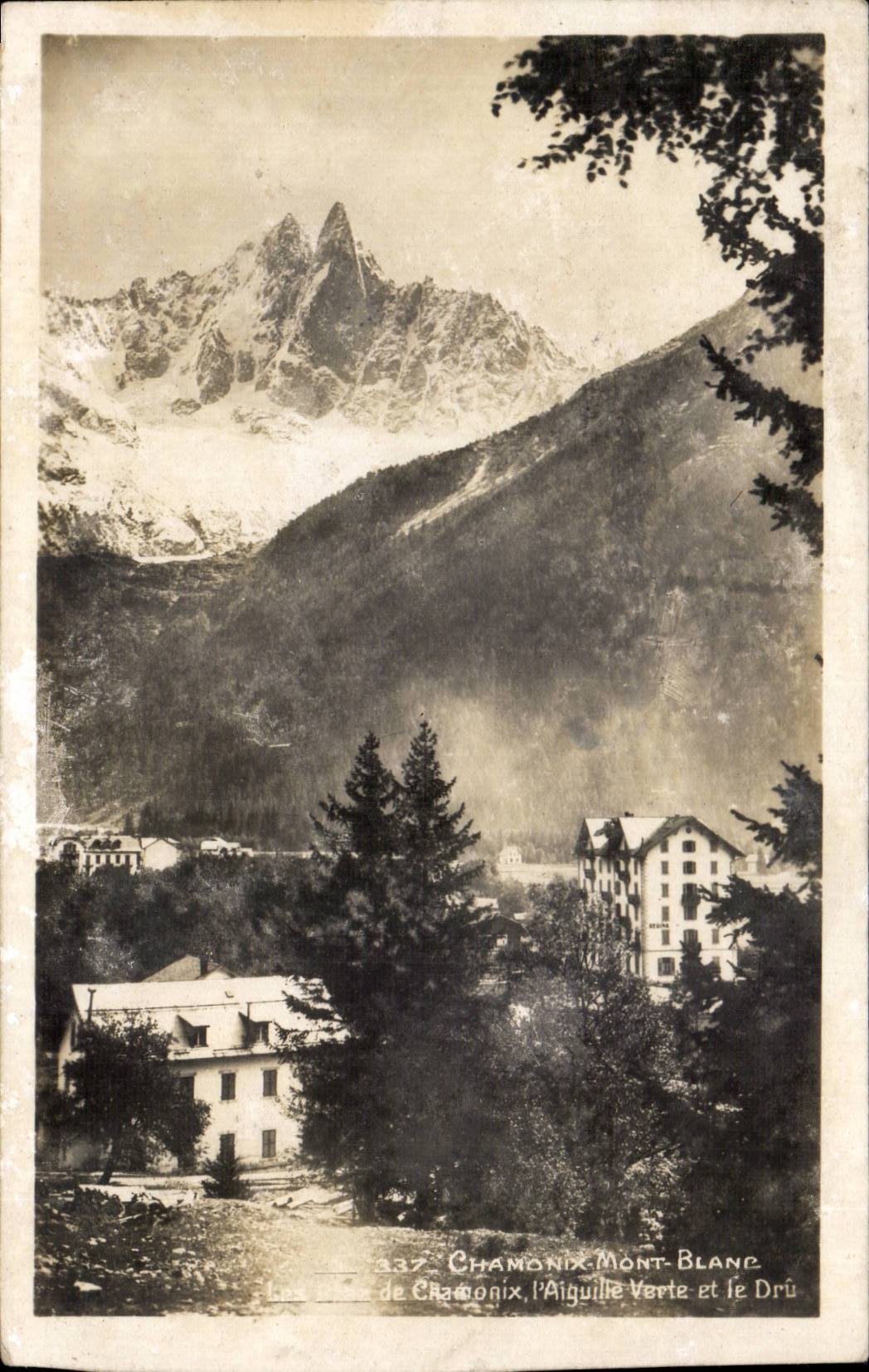Chamonix - Le Mont Blanc - L Aiguille Vert et le Dru - CPA 