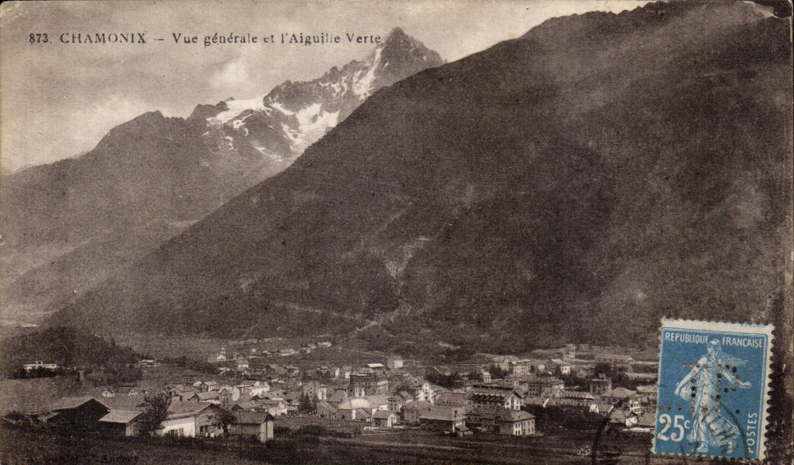Chamonix - Vue Generale et l Aiguille Verte - CPA 