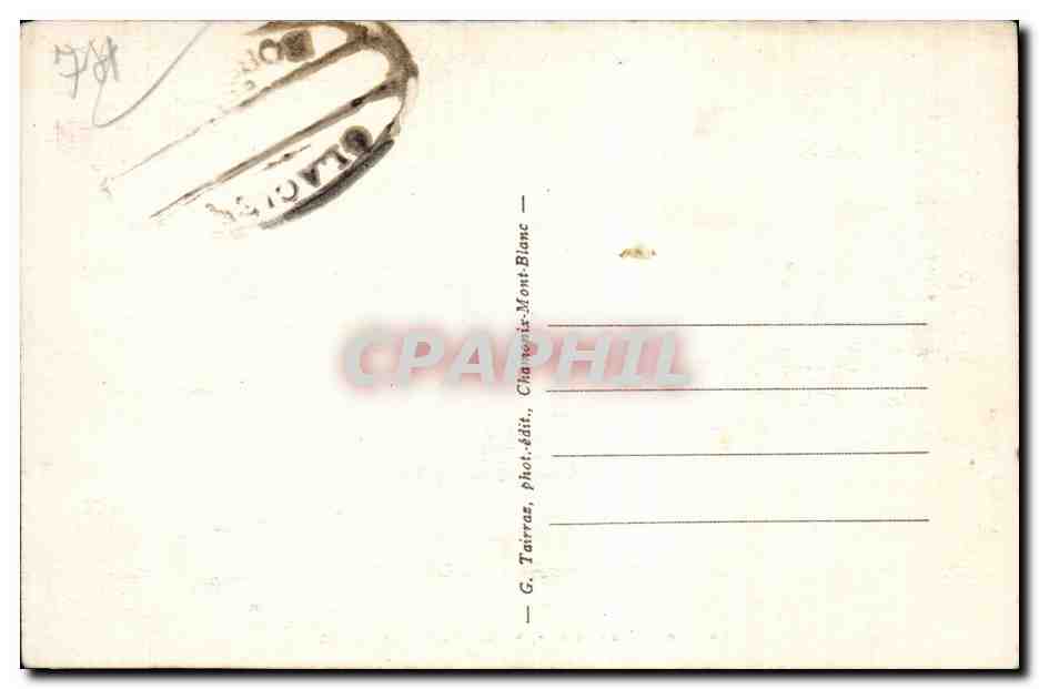 Chamonix - Vue Generale - Mont Blanc - chien - dog - chevre - goat - CPA  — Verso