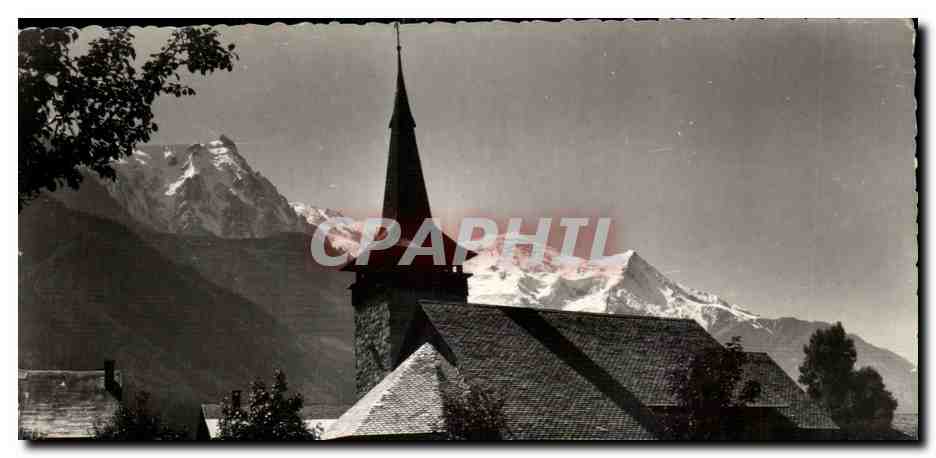 Chamonix - La Chapelle des Praz et le Mont Blanc - CPA 