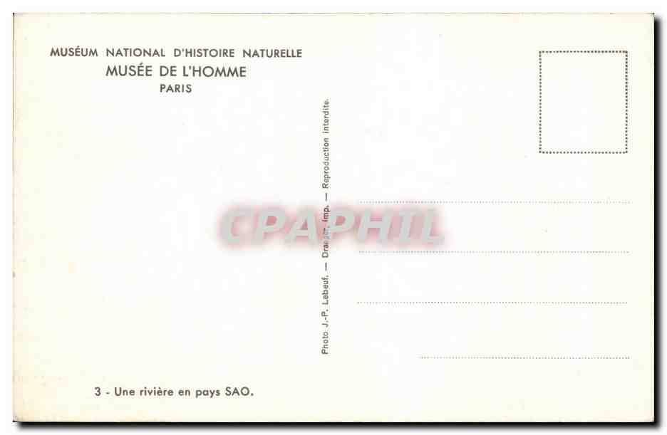 Paris - Museum National d Histoire Naturelle - Musee de l Homme - CPA  — Rückseite