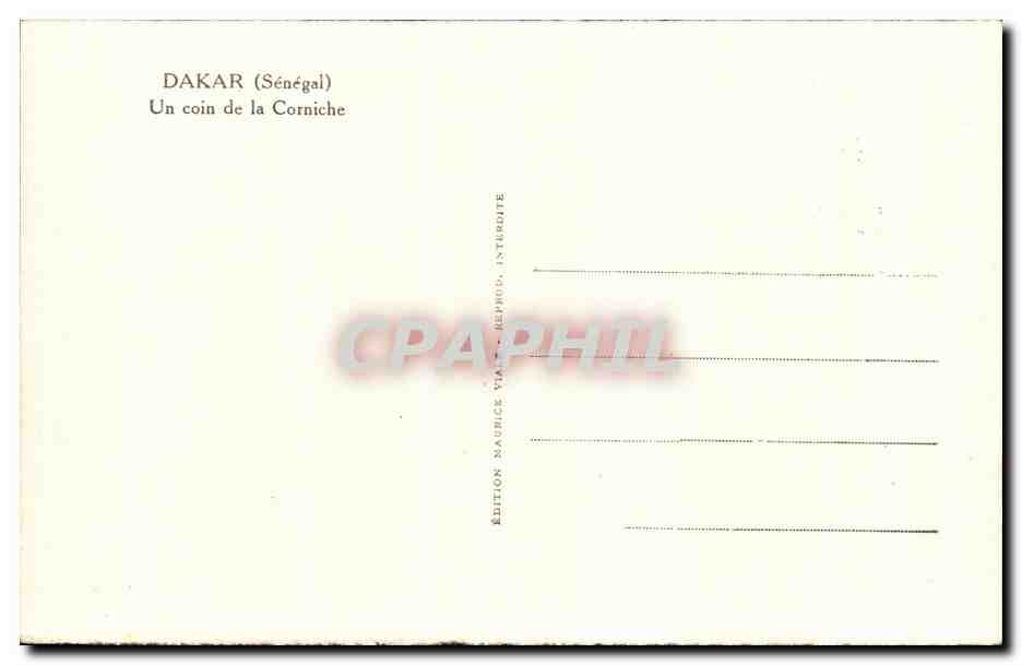DAKAR (Senegal) — Ein Stück der Corniche — Edition Maurice Viau, Interdite — Rückseite