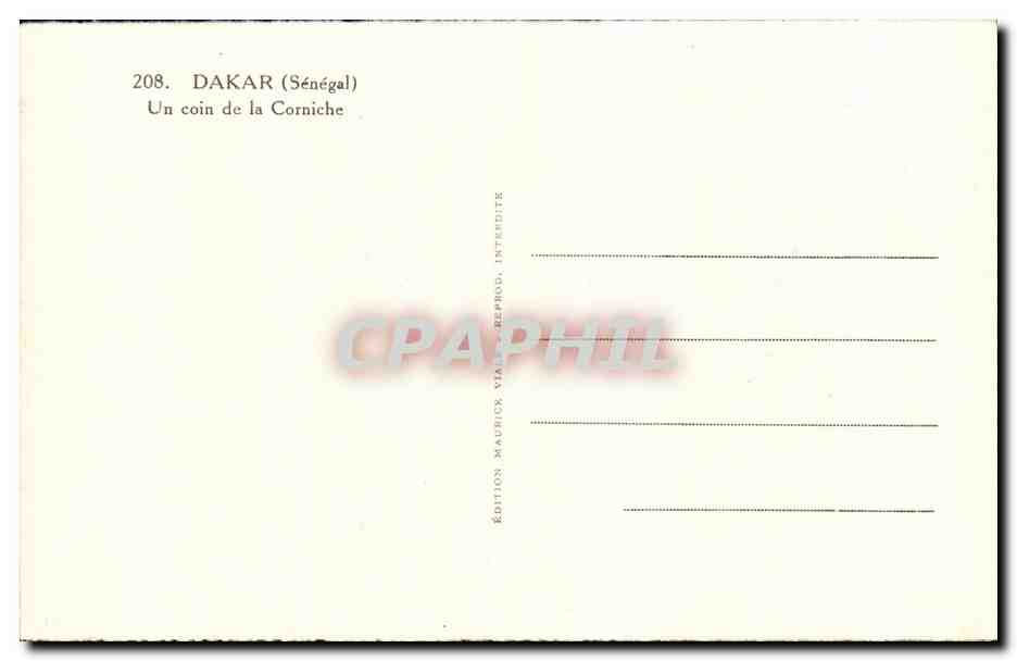 Dakar (Senegal) — Ein Stück der Corniche — Viale — Rückseite