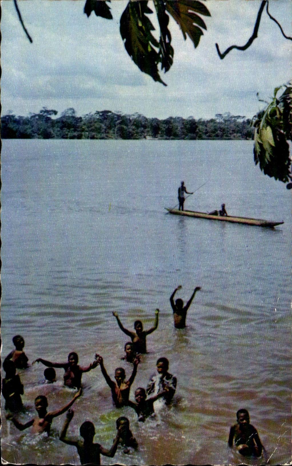 Afrique en couleurs — La Baignade — éditions H.A.-QUIT, n°3441