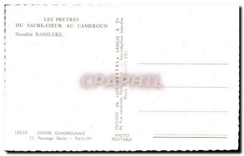 Notable Bamileke — Les Prêtres du Sacré-Cœur au Cameroun — Éditions de Luxe Testel — Verso