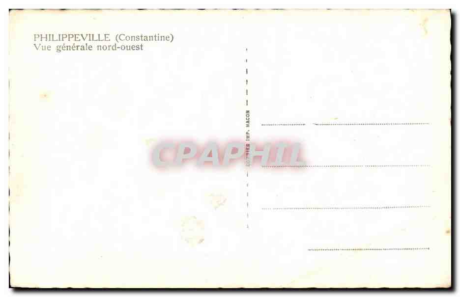 Afrique - Africa - Algerie - Constantine - Philippeville - Vue Generale - CPA  — Verso
