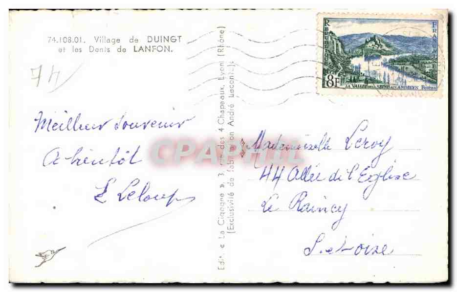 Duingt — Vue du village et des Dent de Lanfon — La Cigogne — Reverso