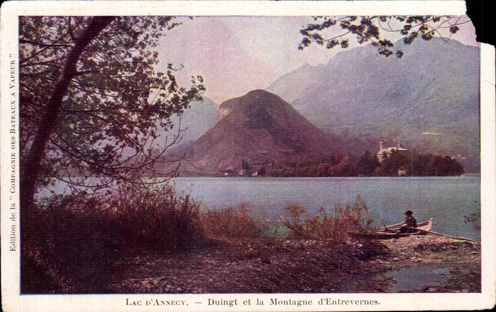 Lac d'Annecy — Duingt et la Montagne d'Entrevernes — Compagnie des Bateaux à Vapeur