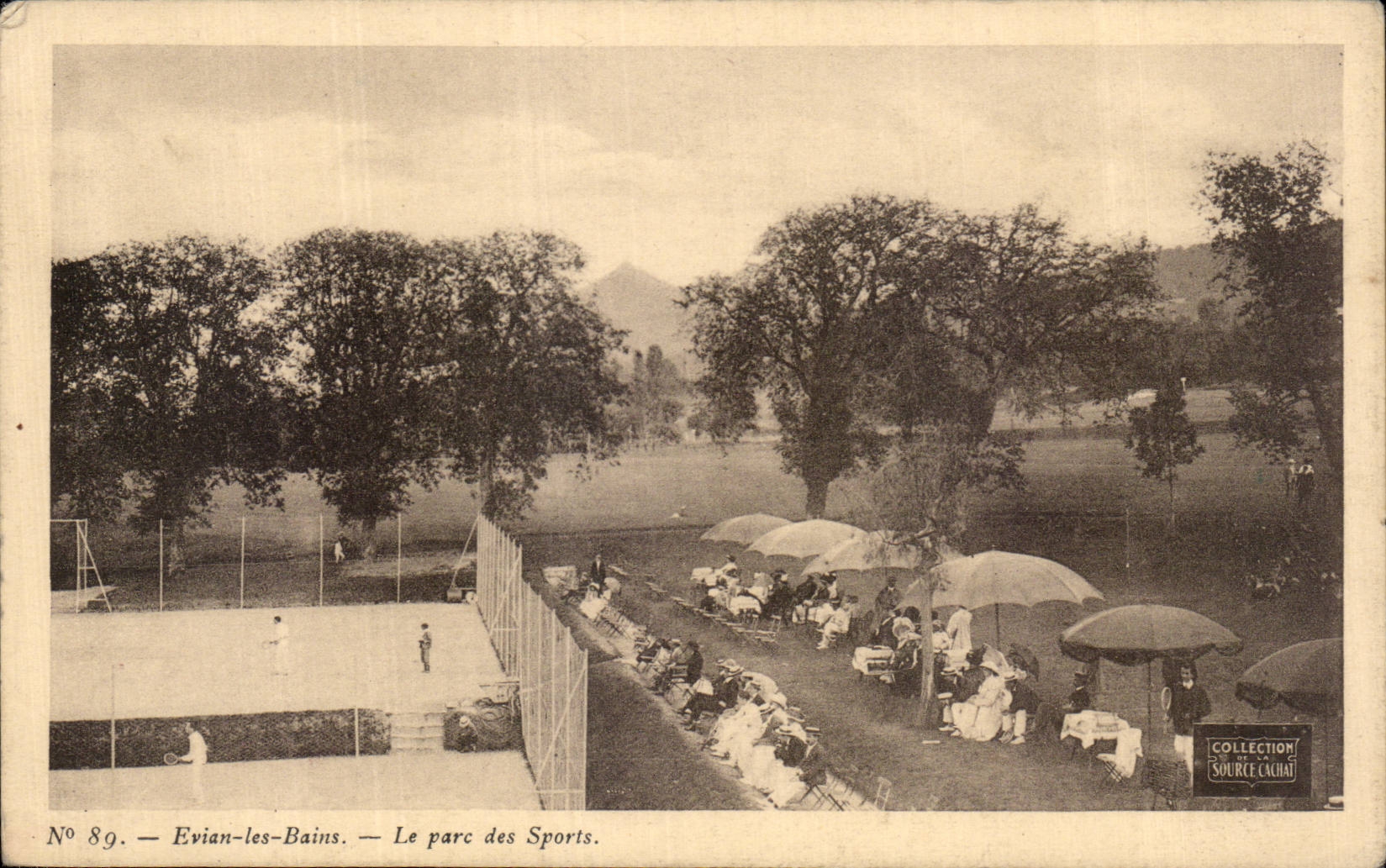 Evian-les-Bains — Ansicht des Sportparks — Sammlung Source Cachat, n° 89