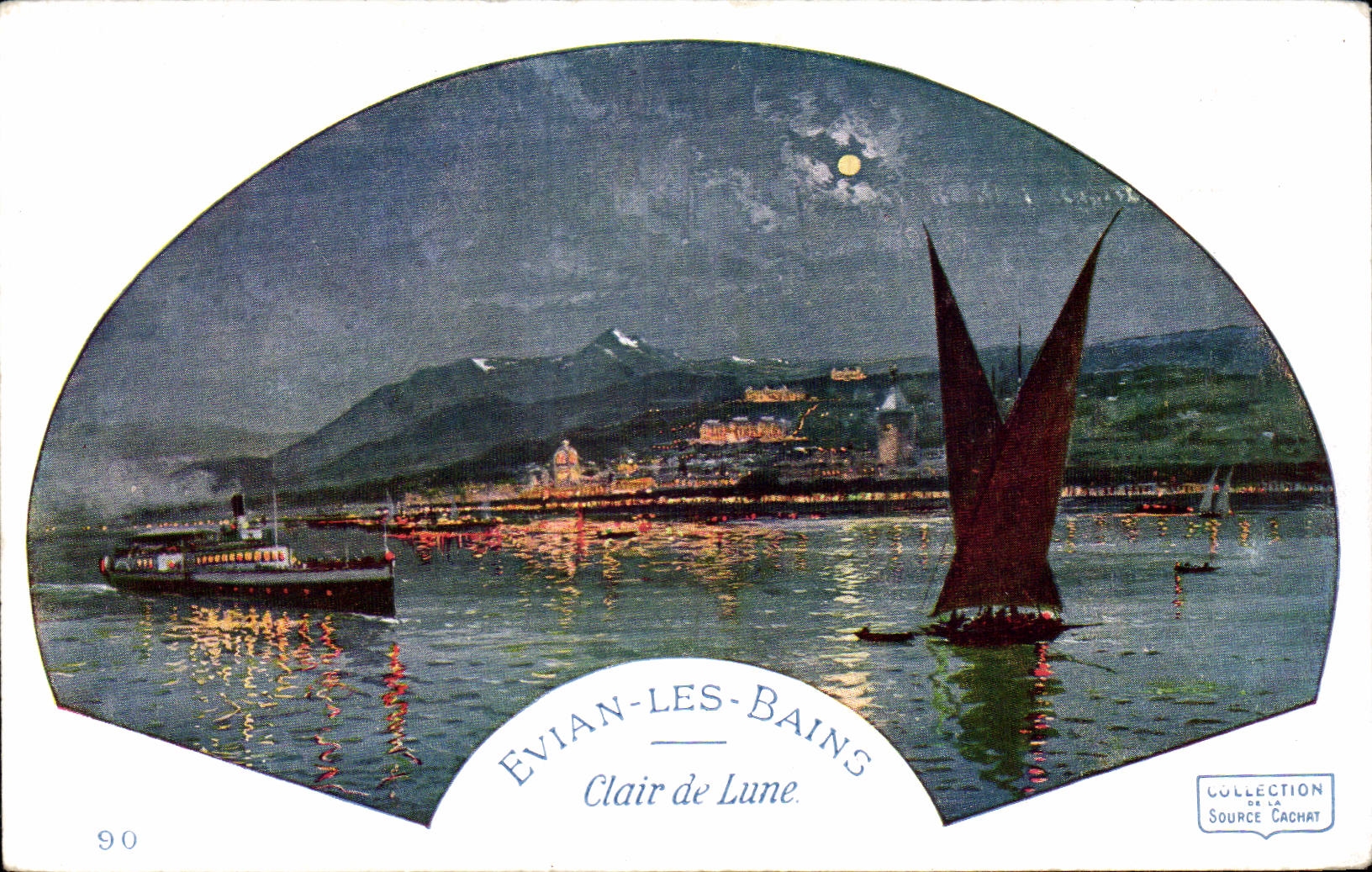 Evian les Bains - Clair de Lune - CPA
