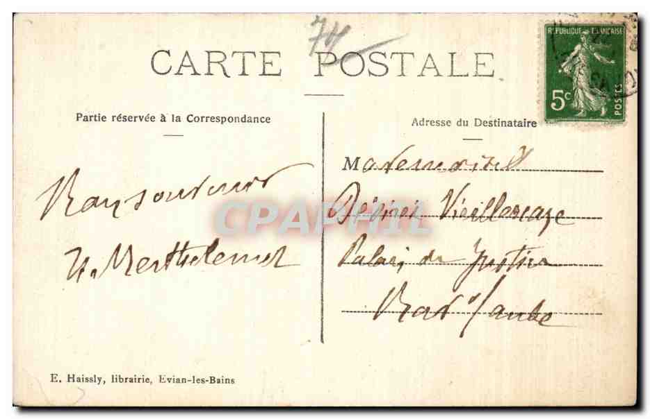 Evian les Bains - Le Colege et l Etablissement du Chatelet - CPA — Verso