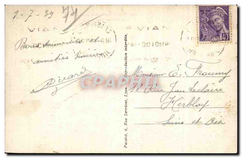 Evian les Bains - La Buvette Cachat - CPA  — Verso