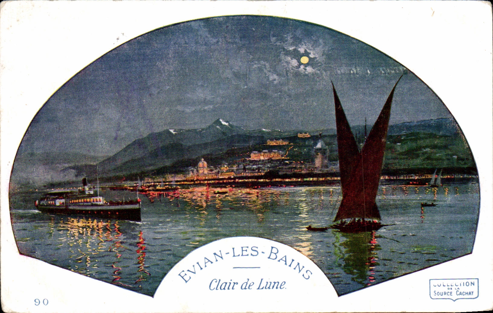 Evian les Bains - Clair de Lune - CPA 