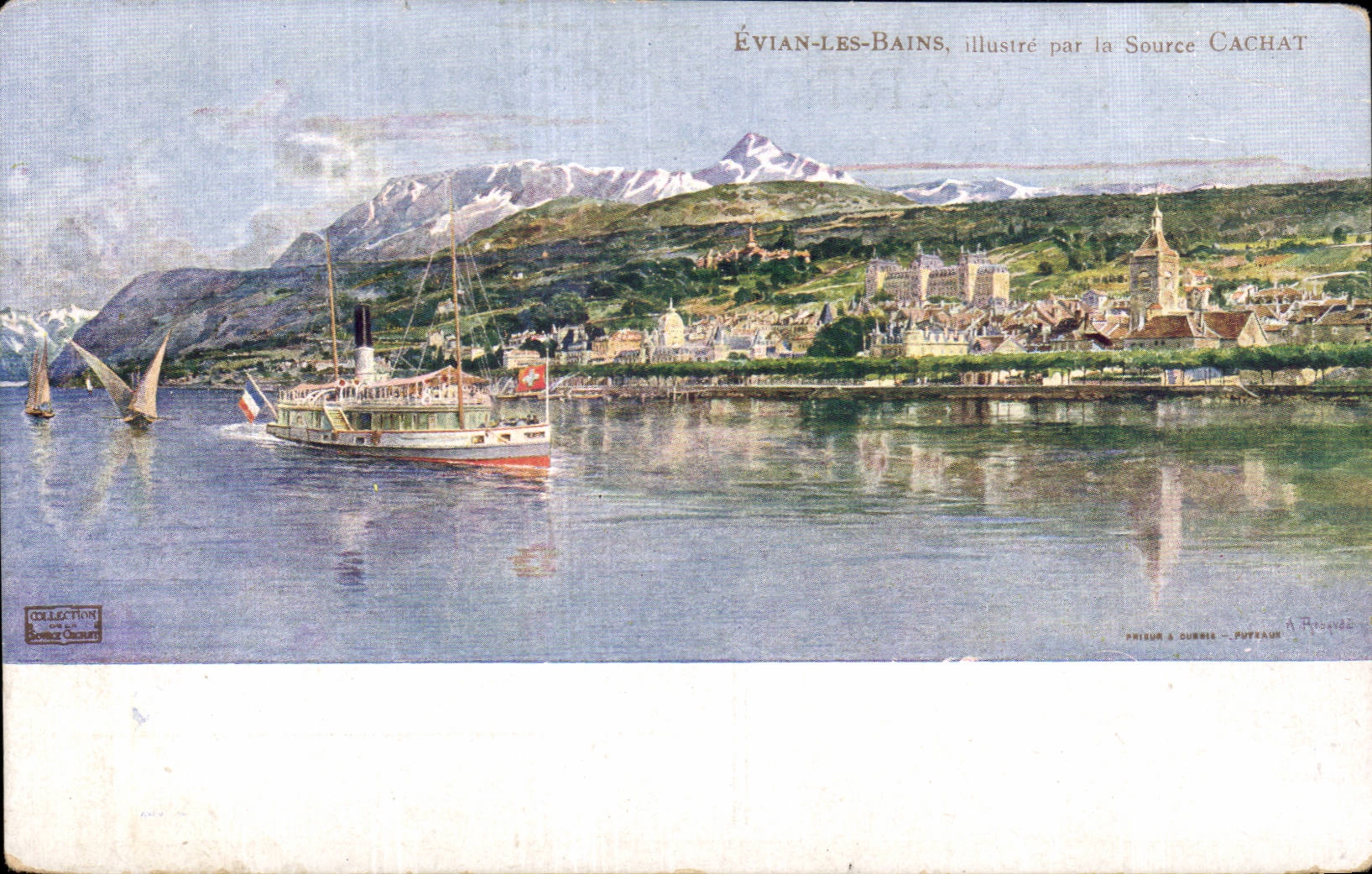 ÉVIAN-LES-BAINS, illustré par la Source CACHAT — Édition Frères DURBIL - POTTAVAU