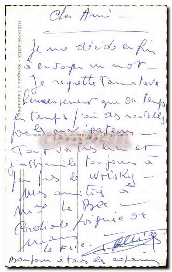 CPA Madagascar Malagasy Diego Suarez Mosquee a Tanambao — Rückseite