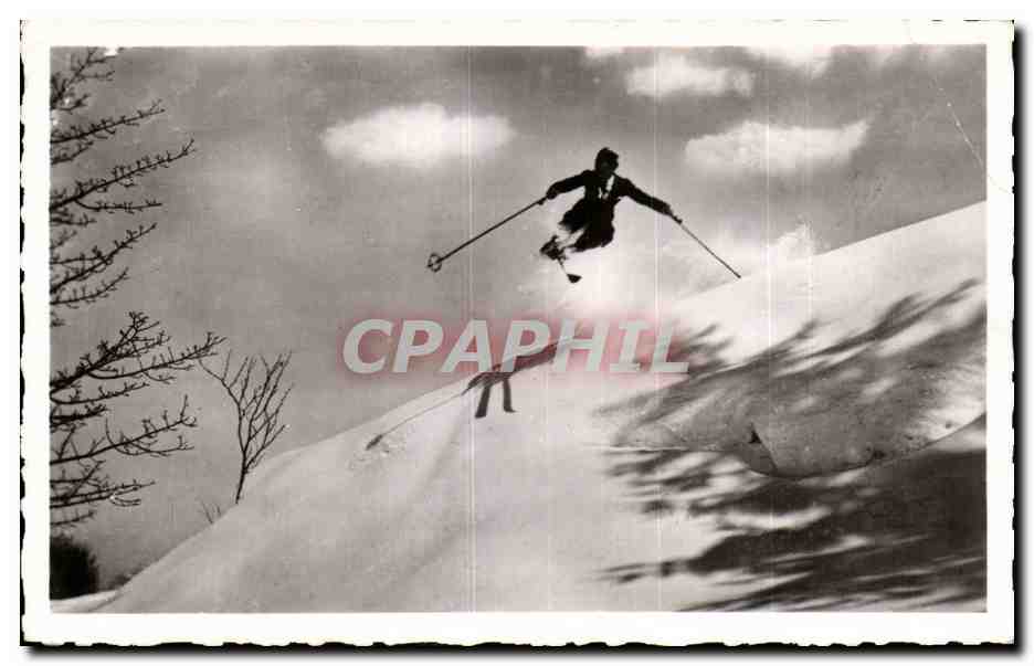 Ski im freien Flug — Mégeve (1113 m.) — Wintersport — H.23 — Verlag: Lausanne (Fotografie-Essay)