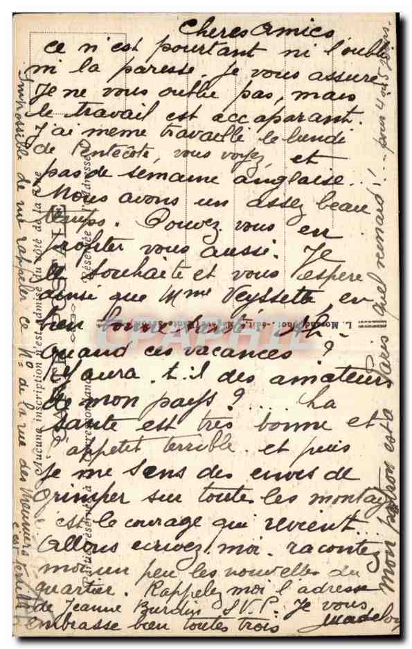 Chalet de la Vieille et le Mont-Blanc — Megève — Haute-Savoie — n°62 — Verso