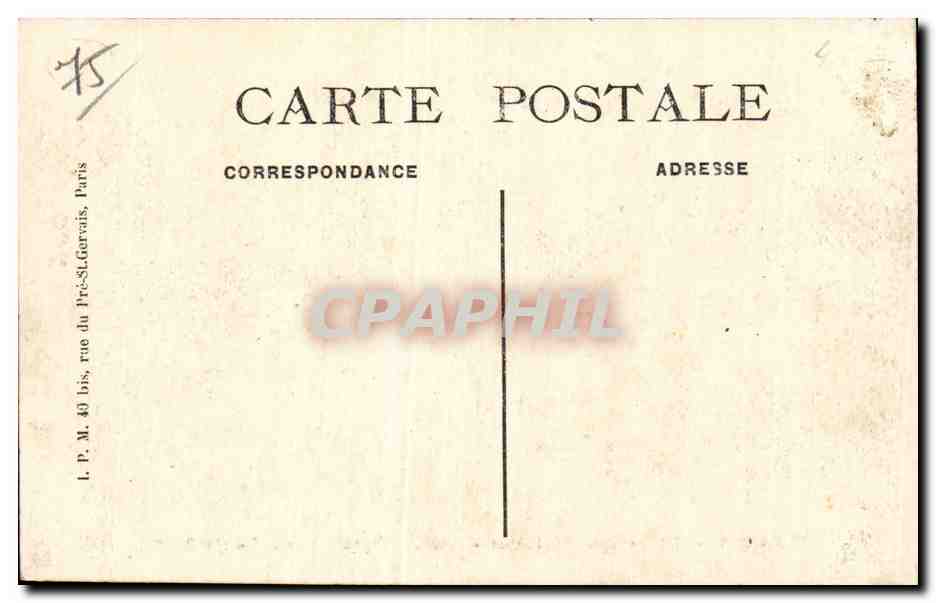CPA Paris Place des Victoires Statue equestre de Louis XIV — Rückseite