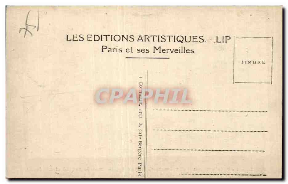 CPA Paris Palais royal Galeries de Beaujolais Entree de l hotel Restaurant Vefour — Verso