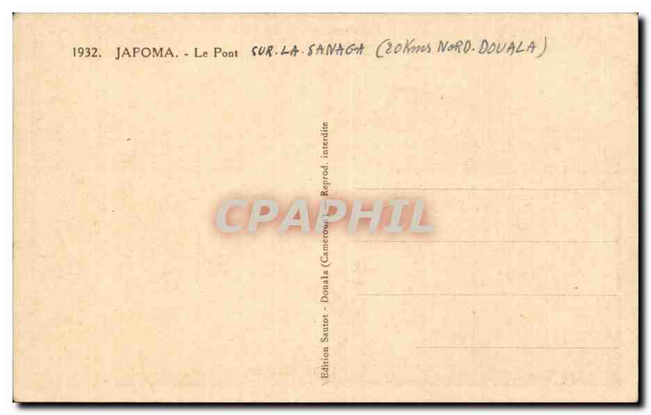 CPA Cameroun Japoma Le pont sur la Sanaga Nord Douala  — Verso