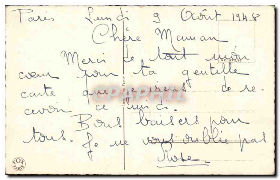 CPA Fantaisie Poussins  — Back