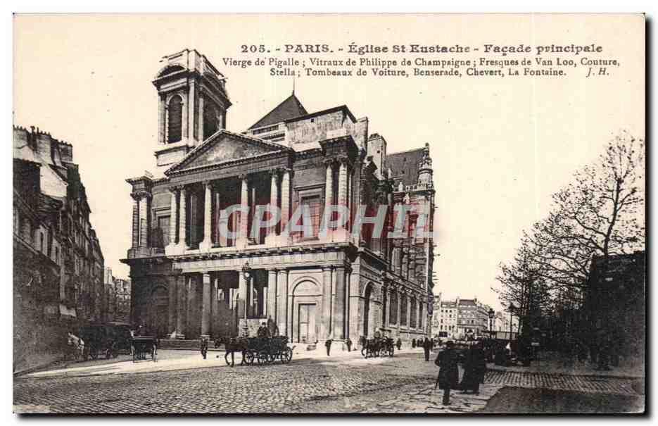 CPA Paris Eglise Ste Eustache Facade principale 