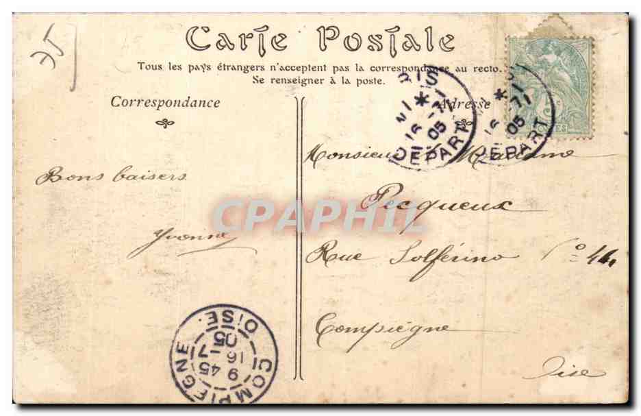 CPA Paris Place des Innocents — Verso