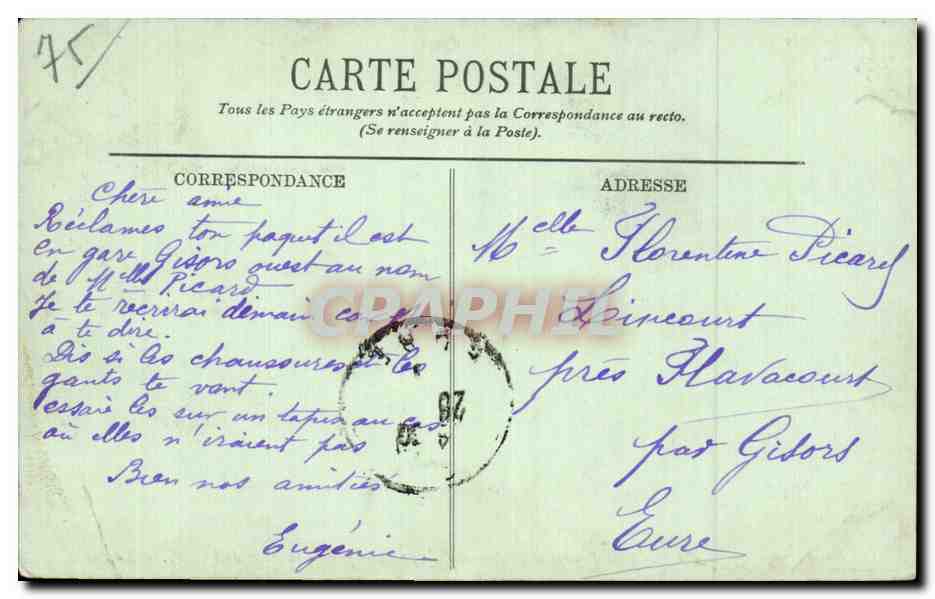 CPA Paris La rue de la Paix et le boulevard des Capucines pris de la place de l Opera — Rückseite