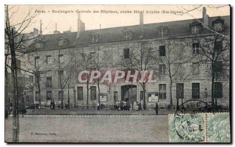 CPA Paris Boulangerie centrale des hopitaux ancien hotel Scipion (rue Scipion)