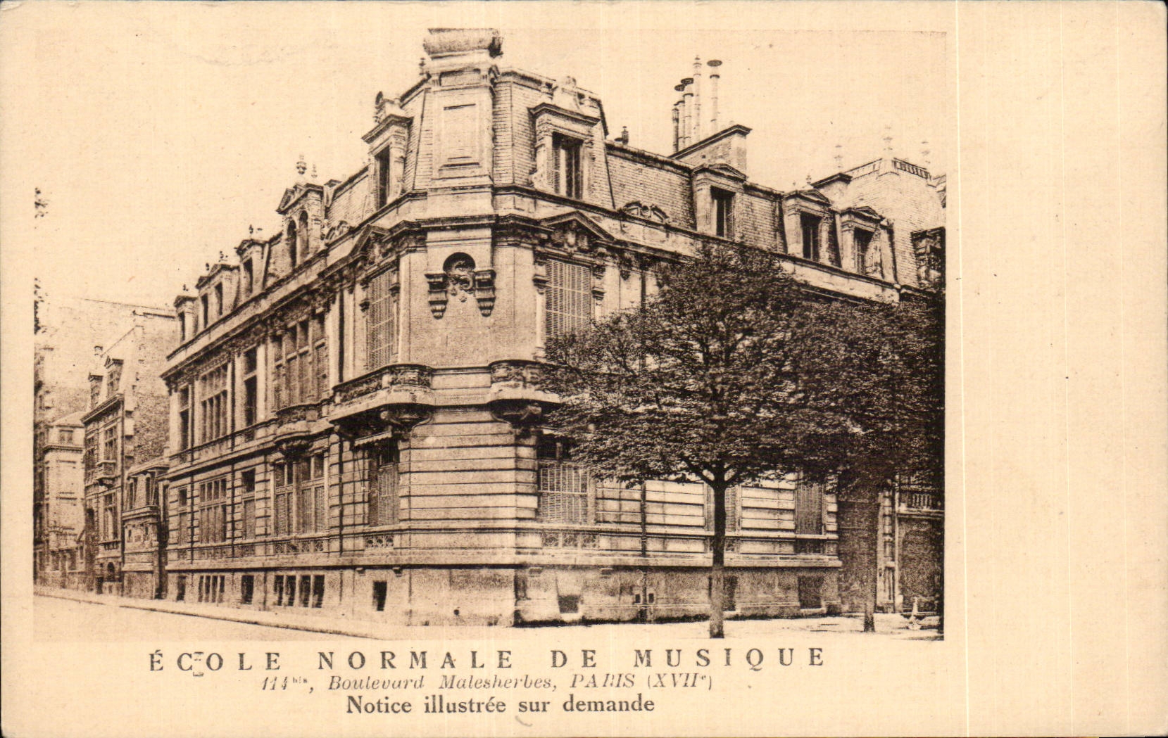 CPA Paris Ecole normale de musique Boulevard Malesherbes 
