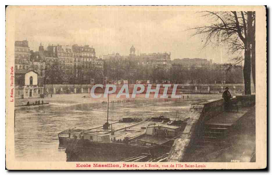 CPA Paris Ecole Massillon Vue de l ile Saint Louis 