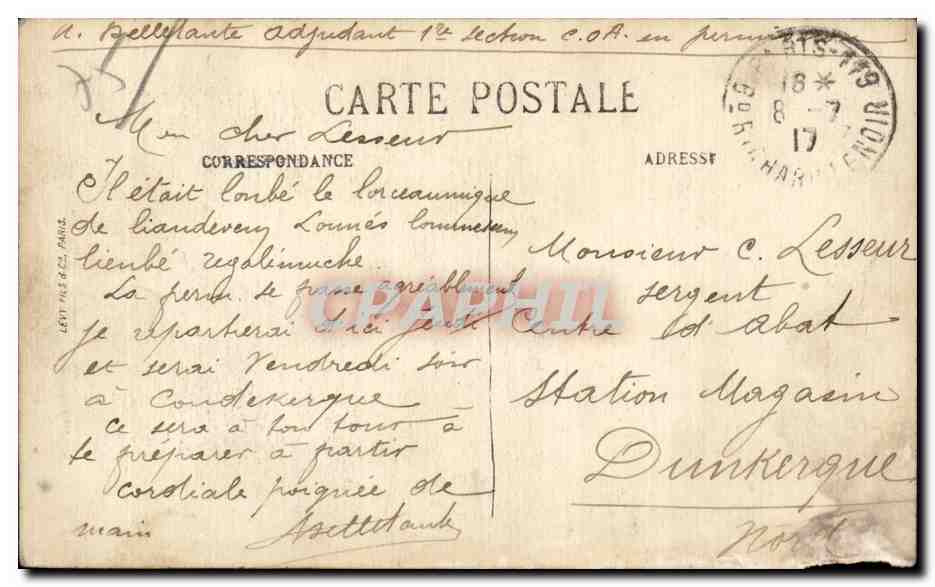 CPA Paris Montmatre Avenue de Clichy  — Rückseite