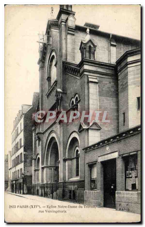 CPA Paris Eglise Notre Dame du travail Rue Vercingetorix
